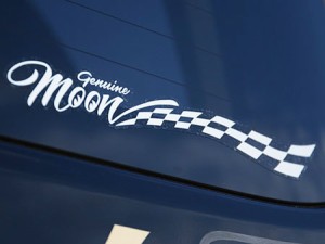 ムーンアイズ ステッカー 車 アメリカン おしゃれ かっこいい カーステッカー MOONEYES GENUINE MOON CHECKER＿SC-DM219WH-MON