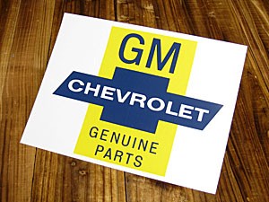 ステッカー シボレー 車 アメリカン バイク ヘルメット アメ車 復刻 CHEVROLET GENUINE PARTS＿SC-DC394-MON