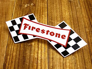 ステッカー 車 アメリカン バイク ヘルメット タイヤ 復刻 ファイアストン ファイヤストーン Firestone チェッカー＿SC-DZ271-MON