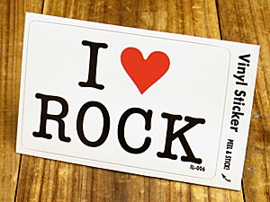 ステッカー 車 アメリカン アイラブ おしゃれ バイク ヘルメット 愛してる I LOVE ROCK ロック＿SC-IL006-GEN