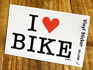 ステッカー 車 アメリカン アイラブ おしゃれ バイク ヘルメット 愛してる I LOVE BIKE バイク＿SC-IL019-GEN