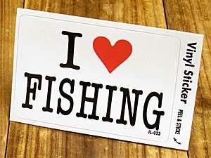 ステッカー 車 アメリカン アイラブ おしゃれ バイク ヘルメット 愛してる I LOVE FISHING 釣り＿SC-IL023-GEN