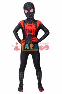 スパイダーマン: スパイダーバース マイルス・モラレス Spider-Man: Into the Spider-Verse Miles Morales 子供用 コスプレ衣装[J19007AB