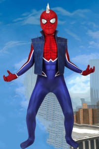  スパイダーマン スパイダー・パンク・スーツ spider man ps4 Spider-Punk Suit 子供用 コスプレ衣装[J19011AA-KID]