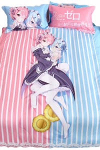 Re:ゼロから始める異世界生活 リゼロ ラム レム ベッドシーツ(1.5m*2m) コスプレ グッズ[ARS622]     