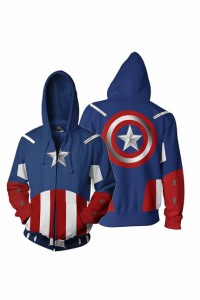キャプテン アメリカ Captain America ジップアップ グッズ コスプレ衣装[ARS757]