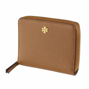 トリーバーチ 折りたたみ財布 二つ折り  ラウンドファスナー・ジップ  エマーソン TORY BURCH 136098 909 ブラウン系  財布・小物 レディ