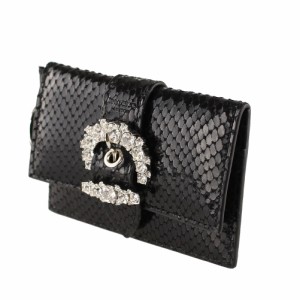 ジミーチュウ カードケース・パスケース JIMMY CHOO 1436550 028 black ブラック系 パイソン  財布・小物 レディース