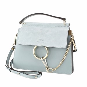 クロエ ショルダーバッグ・ポシェット スエード 2WAY CHLOE 203-H2O 44L ライトブルー系  チェーン 異素材ミックス バッグ・カバン レデ