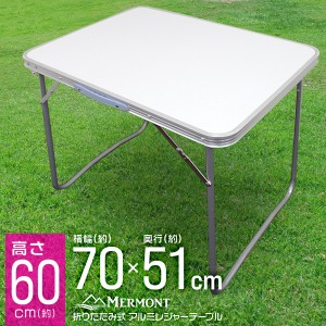 アウトドア テーブル 折りたたみ アウトドアテーブル レジャーテーブル ピクニックテーブル 70cm×51cm 軽量 アルミ 折りたたみテーブル 