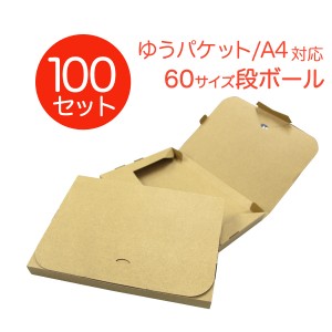 【100枚セット】ダンボール  A4対応 ゆうパケット 60サイズ 305×220×30 段ボール 箱 宅配 郵便 クリックポスト 対応 厚さ3cm A4サイズ 