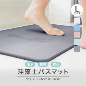 【ノンアスベスト】 バスマット 珪藻土 マット 珪藻土バスマット Lサイズ 送料無料 60cm 足拭きマット 足ふきマット お風呂マット 水切り