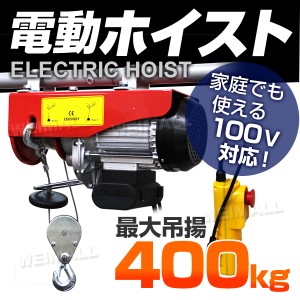 電動ウインチ 100V 家庭用 ホイスト 最大400kg リモコン 吊り上げ 吊り下げ 引き上げ クレーン 移動 ウインチ 電動ホイスト 家庭用ホイス