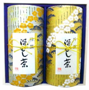 守半海苔 掛川銘茶 紙缶入深むし茶 (2本 / 箱入) ギフト用 煎茶 贅沢な逸品 お中元 お歳暮 母の日 父の日 贈答 ギフト 手土産