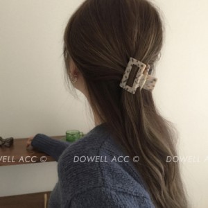 バンスクリップ ヘアアクセサリー 韓国 くり抜きドット柄 小さめ アクリル ハーフアップ ヘアクリップ シンプル 大人 レディース 髪留め 