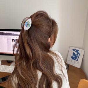 バンスクリップ ヘアアクセサリー 韓国 小さめ 目玉 eye デザイン 個性的 ハーフアップ ヘアクリップ ヘアピン レディース 女性 髪留め 