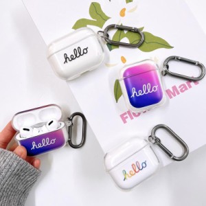 airpods pro2 ケース airpods ケース 第3世代 ケース 韓国 エアポッズ エアーポッズ エアーポッズプロ かわいい おしゃれ TPU hello 英字