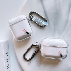 airpods pro2 ケース 韓国 第3世代 ケース airpods pro 第2世代 ケース airpods ケース TPU PC バンクシー Banksy Love Rat 透明 レディ