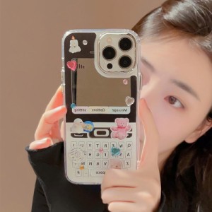 スマホケース iphone14 ケース 韓国 iphone13 ケース iphone12 ケース 携帯ケース iphone11 ケース TPU デコレーション シール 鏡 ミラー