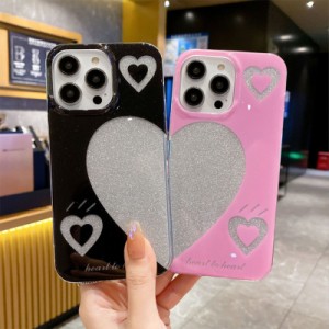 スマホケース iphone14 ケース 韓国 iphone13 ケース iphone12 ケース 携帯ケース iphone11 ケース TPU PC ハート キラキラ カップル レ