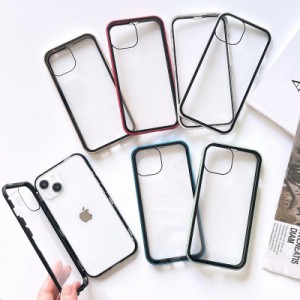 スマホケース iphone14 ケース 韓国 iphone13 ケース iphone12 ケース 携帯ケース iphone11 ケース 全面ガラス 保護 クリア 透明 シンプ