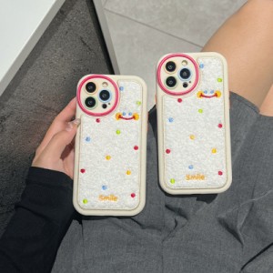 スマホケース iphone15 ケース 韓国 iphone14 ケース iphone13 ケース iphone12 ケース 携帯ケース シリコン スマイル ニコちゃん ドット