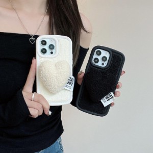 スマホケース iphone15 ケース 韓国 iphone14 ケース iphone13 ケース 携帯ケース iphone12 ケース TPU もこもこ モコモコ ハート シンプ