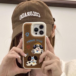 スマホケース iphone15 ケース 韓国 iphone14 ケース iphone13 ケース 携帯ケース iphone12 ケース TPU 秋冬 もこもこ 犬 dog レディース