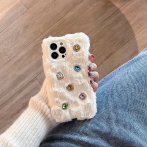 スマホケース iphone15 ケース 韓国 iphone14 ケース iphone13 ケース 携帯ケース iphone12 ケース TPU もこもこ ファー ビジュ キラキラ