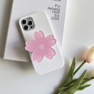 スマホグリップ 韓国 スマホ グリップ かわいい おしゃれ スマホグリップスタンド 春 桜 ピンク 花 フラワー