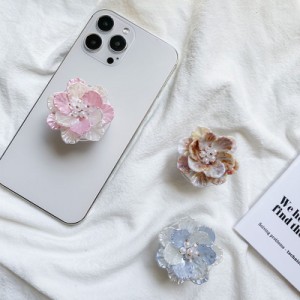 スマホリング かわいい スマホ グリップトック 韓国 スマホリング おしゃれ スマホグリップスタンド フラワー 花 ペア レディース 大人 