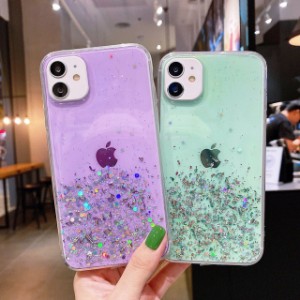 iphone8 ケース iphone7 ケース iphone se2ケース iphone se3 スマホケース 携帯ケース 韓国 TPU シンプル キラキラ 透明 クリア 傷防止 