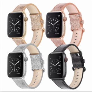 apple watch iwatch アップルウォッチ series 1 2 3 6 5 4 SE 38mm 40mm 42mm 44mm ベルト バンド 牛革 キラキラ カスタム おしゃれ 韓国