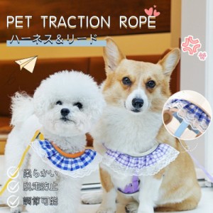 中小型犬猫用胸当て ハーネス リードセット ペット胸当て ペットリード 犬猫兼用 抜けない ソフト胸あて 胴輪 軽量 通気メッシュ散歩 お