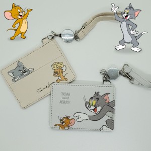  トムとジェリー パスケース TOM＆JERRY×Flapper エポチャーム付 エンボス 定期入れ リール 伸びる リール チェーン 付きIC カードケー