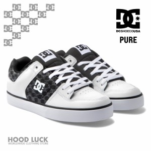 DC スニーカー モノグラム柄 PURE LOW スケートボード dc shoes ディーシー 靴 ローカット 白 黒　black white