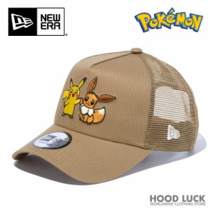 ニューエラ キャップ モラボ ポケモン キャラクター NEW ERA 9FORTY A-Frame トラッカー Pokmon  ピカチュウ イーブイ カーキ