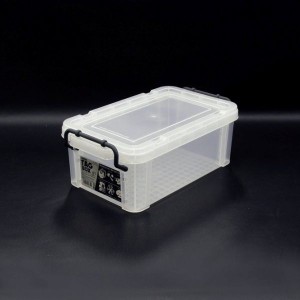 収納ボックス 収納ケース フタ付き プラスチック製 タグボックス01 透明（クリア） 約幅205×奥行352×高さ141mm 1台単位 プレート付
