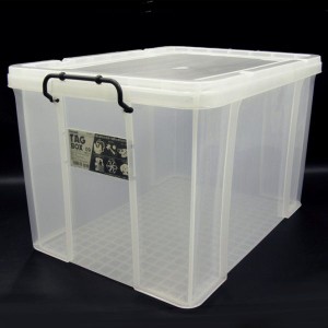 収納ボックス 収納ケース フタ付き プラスチック製 タグボックス09 透明（クリア） 約幅488×奥行685×高さ427mm 1台単位 プレート付