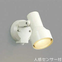屋外 照明 スポットライト LED付 人感センサー付 タイマー付 ON-OFFタイプ 白熱球100W相当 散光  防雨型 オフホワイト 照明器具