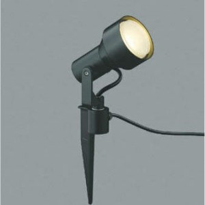 屋外 照明 スポットライト スパイク式 LED付 白熱球100W相当 散光 防雨型 差込プラグ付き 黒色 照明器具