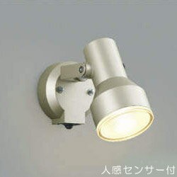 屋外 照明 スポットライト LED一体型 人感センサー付 タイマー付 ON-OFFタイプ ビーム球150W相当 広角 防雨型 ウォームシルバー 照明器具