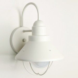 玄関 照明 ポーチ灯 ポーチライト LED電球付属  W203×H305 マットホワイト 防雨型 照明器具
