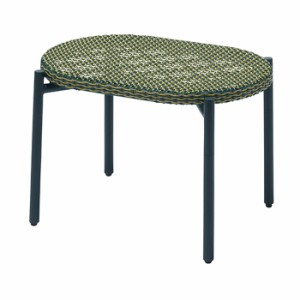ガーデンファニチャー チェアー WA-ベンチ / サイド ロー テーブル グリーン 緑 横690×奥行465×高さ430×座面高さ430mm スチール 人工