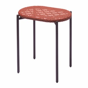 ガーデンファニチャー テーブル WA-テーブル レッド 赤 横690×奥行465×高さ730mm スチール 人工ラタン 1台単位 組立品 おしゃれ ダイニ