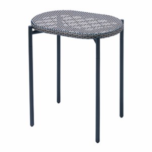 ガーデンファニチャー テーブル WA-テーブル ブルー 青 横690×奥行465×高さ730mm スチール 人工ラタン 1台単位 組立品 おしゃれ ダイニ