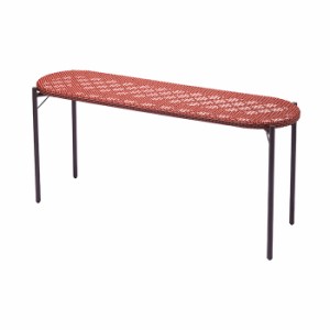 ガーデンファニチャー テーブル WA-テーブル ロング レッド 赤 横1590×奥行465×高さ730mm スチール 人工ラタン 1台単位 組立品 おしゃ