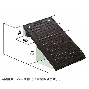 段差解消スロープ 屋外用 キャスコーナーM級 ２段差用（200mmまで）本体・300×540×45〜200mm 8t車まで 16段階のベース脚 大型車 段差プ