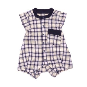 子供服 BOY'Sチェックロンパス / ベビー服 キッズ服 男の子 女の子 （Ampersand） エフオー FO