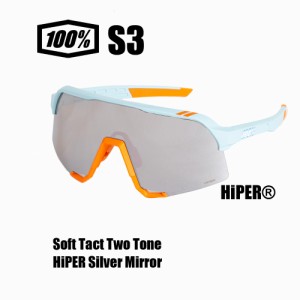 100%（ワンハンドレッド） S3 Soft Tact Two Tone - HiPER Silver Mirror Lens 60005-00003 スポーツサングラス MLB プロ野球 NPB 選手着